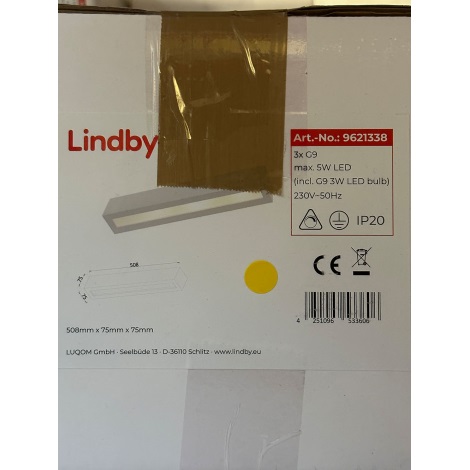 Lindby - LED Nástenné svietidlo TJADA 3xG9/3W/230V