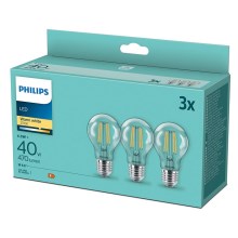 SADA 3x LED Žiarovka VINTAGE Philips E27/4,3W/230V 2700K