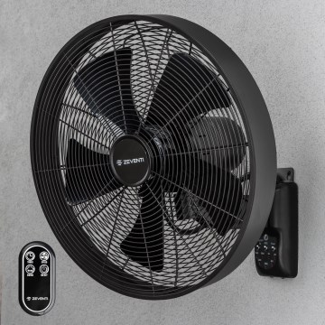 ZEVENTI - Nástenný ventilátor FREEZE 50W/230V pr. 40 cm čierna + diaľkové ovládanie