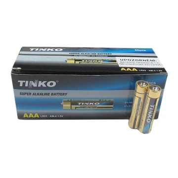 60 ks Alkalická batéria TINKO AAA 1,5V