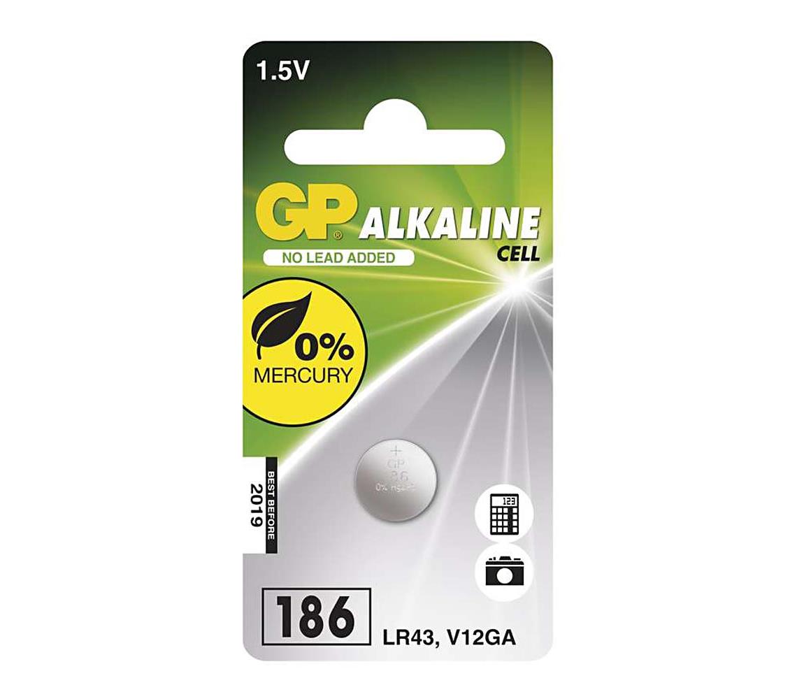 Obrázok Batéria GP alkalická gombíková LR43 (186F), blister *B13861