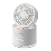 Aigostar - Bezdrôtový mini stolný ventilátor so zvlhčovačom 10W/5V biela