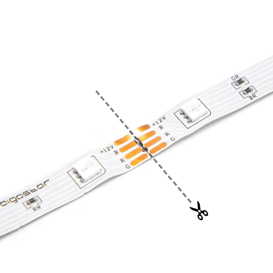 Aigostar - LED Pásik 2m LED/4,9W/5V 6500K IP65 čierna