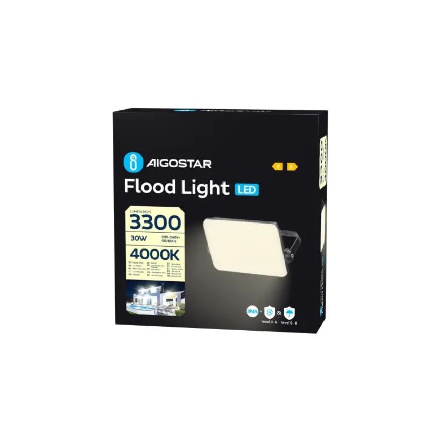 Aigostar - LED Reflektor LED/30W/230V 4000K IP65 čierna