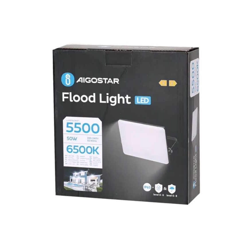 Aigostar - LED Reflektor LED/50W/230V 6500K IP65 čierna