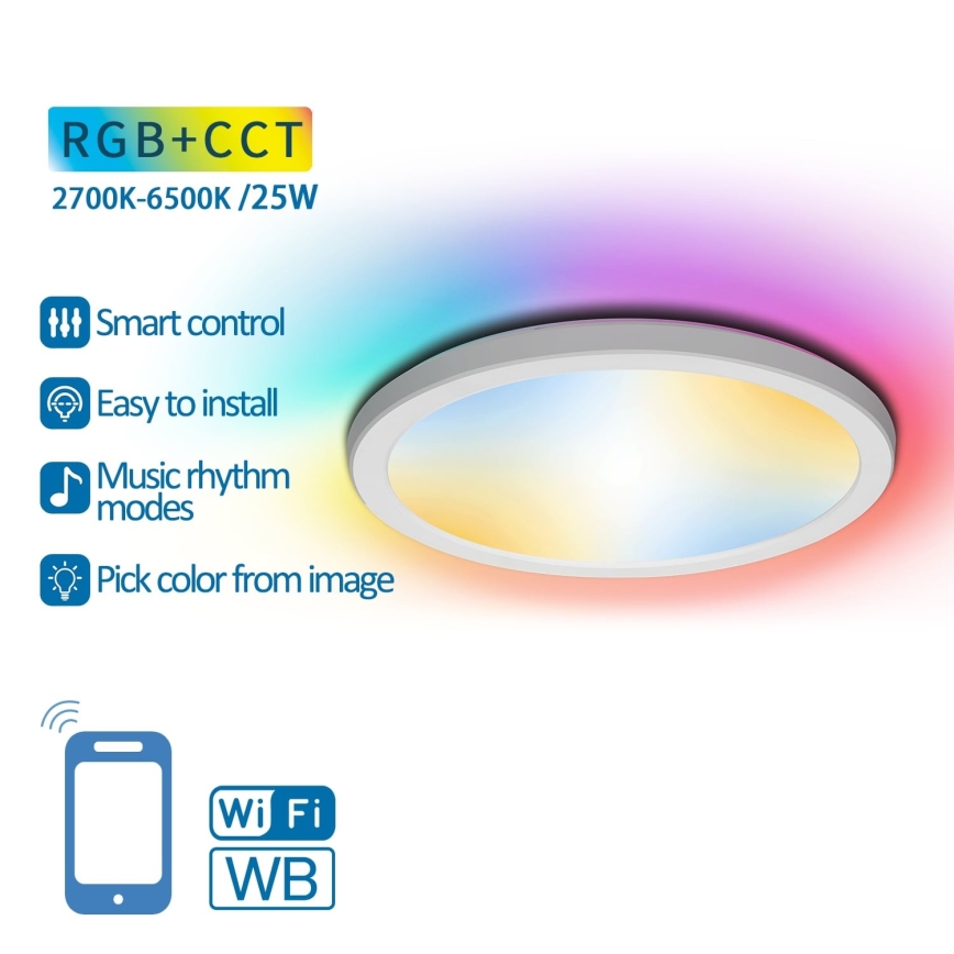 Aigostar - LED RGB+CCT Stropné svietidlo LED/25W/230V 2700-6500K Wi-Fi