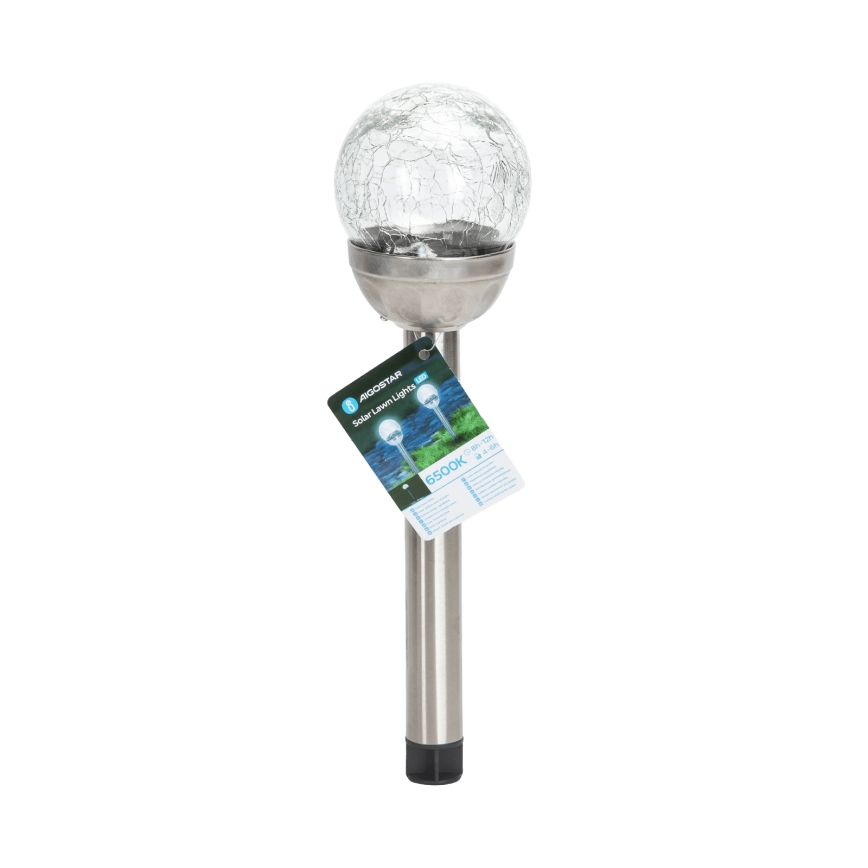 Aigostar - LED Solárna lampa LED/0,006W/1,2V 37,8cm chróm 6500K IP44