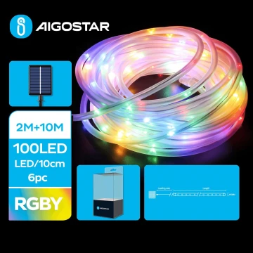 Aigostar - LED Solárna vianočná reťaz 100xLED/8 funkcií 12m IP65 multicolor