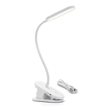 Aigostar - LED Stmievateľná nabíjacia stolná lampa s klipom LED/2,5W/5V 1200mAh biela