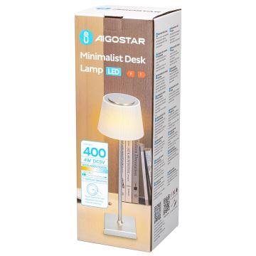 Aigostar - LED Vonkajšia stmievateľná nabíjacia stolná lampa LED/4W/5V 3600mAh biela/chróm IP54