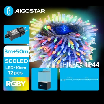 Aigostar - LED Vonkajšia vianočná reťaz 500xLED/8 funkcií 53m IP44 multicolor