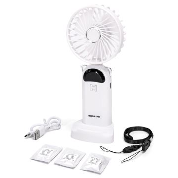 Aigostar - Nabíjací ručný ventilátor 4W/5V 1200mAh biela