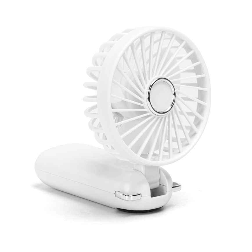 Aigostar - Nabíjací ručný ventilátor 4W/5V 1200mAh biela