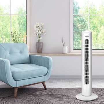 Aigostar - Stĺpový ventilátor 45W/230V biela