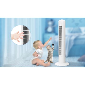 Aigostar - Stĺpový ventilátor 45W/230V biela