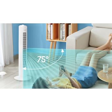 Aigostar - Stĺpový ventilátor 45W/230V biela