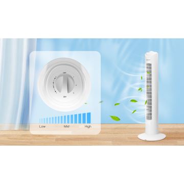 Aigostar - Stĺpový ventilátor 45W/230V biela