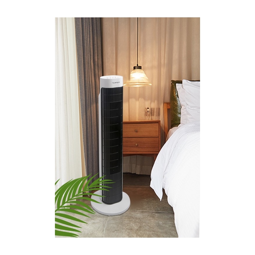 Aigostar - Stĺpový ventilátor 45W/230V čierna/biela