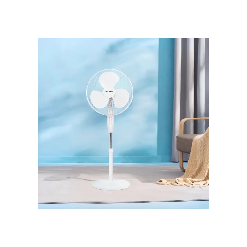 Aigostar - Stojanový ventilátor 40W/230V biela