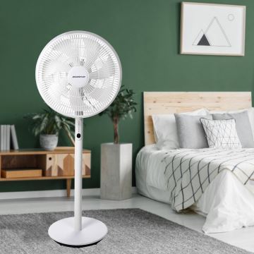 Aigostar - Stojanový ventilátor 45W/230V biela + diaľkové ovládanie