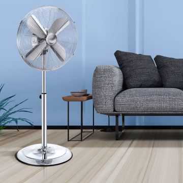 Aigostar - Stojanový ventilátor 50W/230V 44,8 cm chróm