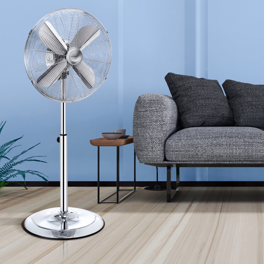 Aigostar - Stojanový ventilátor 50W/230V 44,8 cm chróm