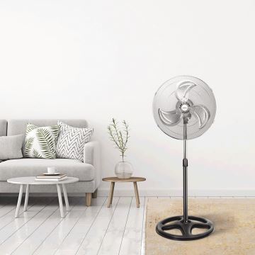 Aigostar - Stojanový ventilátor 55W/230V chróm/čierna