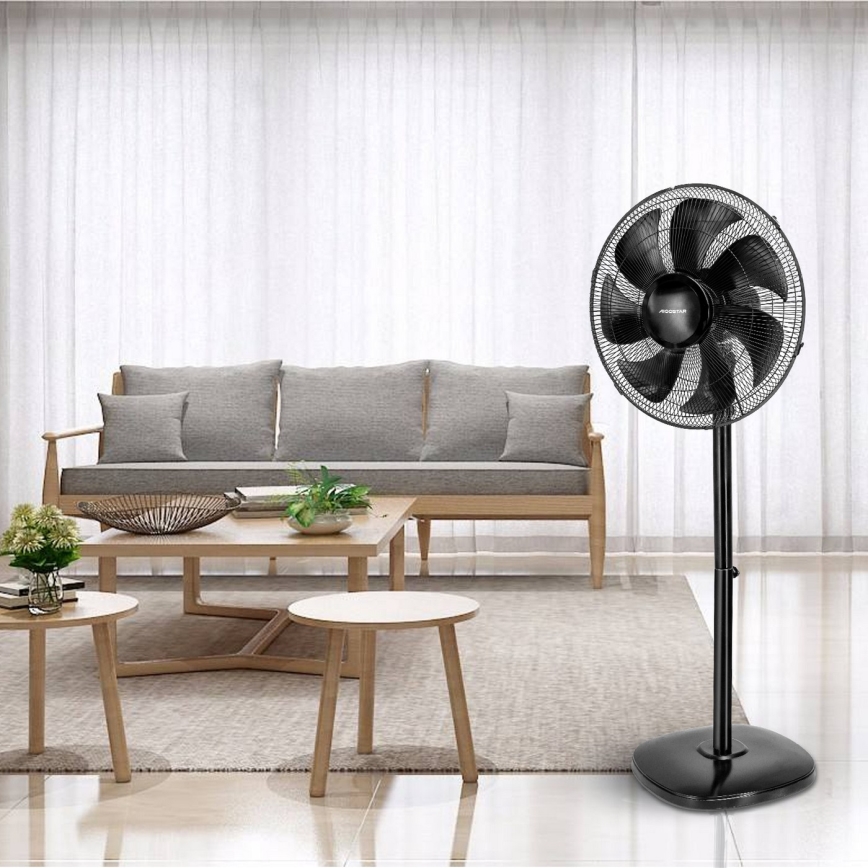 Aigostar - Stojanový ventilátor 55W/230V čierna + diaľkové ovládanie