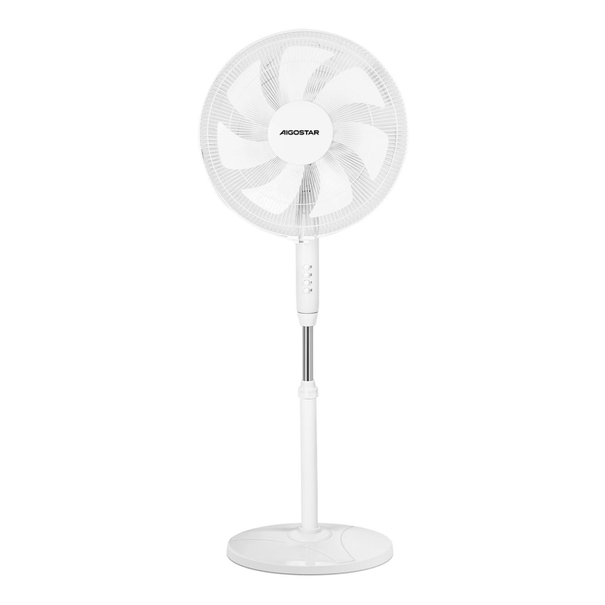 Aigostar - Stojanový ventilátor 60W/230V biela