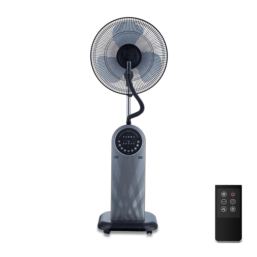 Aigostar - Stojanový ventilátor s hmlovým efektom 95W/230V čierna/šedá + diaľkové ovládanie