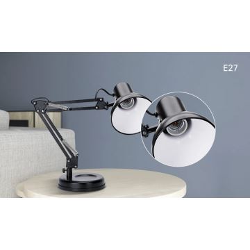 Aigostar - Stolná lampa 2v1 1xE27/40W/230V čierna