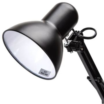 Aigostar - Stolná lampa 2v1 1xE27/40W/230V čierna