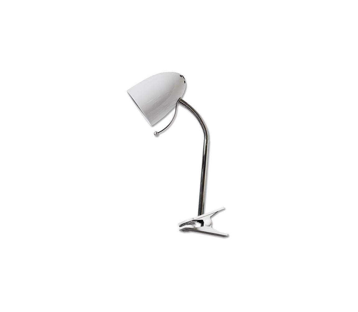  B.V.  -  Stolná lampa s klipom 1xE27/11W/230V biela/chróm 