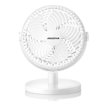 Aigostar - Stolný ventilátor 3W/5V biela