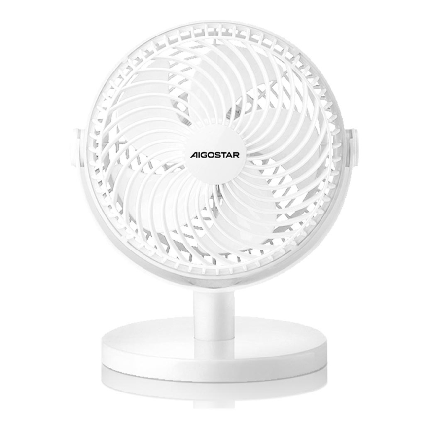 Aigostar - Stolný ventilátor 3W/5V biela