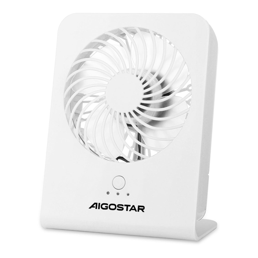 Aigostar - Stolný ventilátor 5W/5V biela