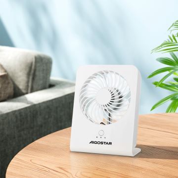 Aigostar - Stolný ventilátor 5W/5V biela