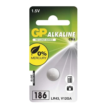 Alkalická batéria gombíková LR43 GP ALKALINE 1,5V/70 mAh