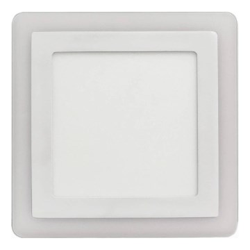 APLED - LED Kúpeľňové podhľadové svietidlo SQUARE DUO LED/4W + LED/12W/230V IP41 3000/4000K 19,5x19,5 cm biela