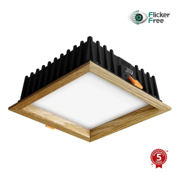 APLED - LED Podhľadové svietidlo SQUARE WOODLINE LED/12W/230V 3000K 17x17 cm dub masív