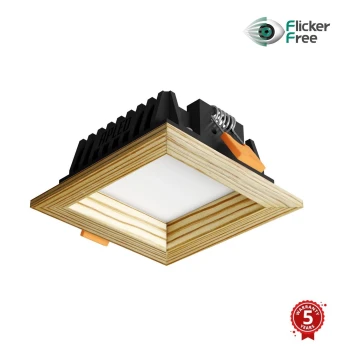 APLED - LED Podhľadové svietidlo SQUARE WOODLINE LED/3W/230V 3000K 9x9 cm borovica masív