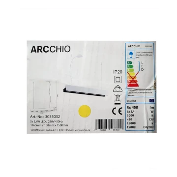 Arcchio - LED Stmievateľný luster na lanku OLINKA 5xLED/5,4W/230V