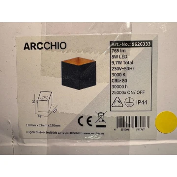 Arcchio - LED Vonkajšie nástenné svietidlo ALIMA LED/8W/230V