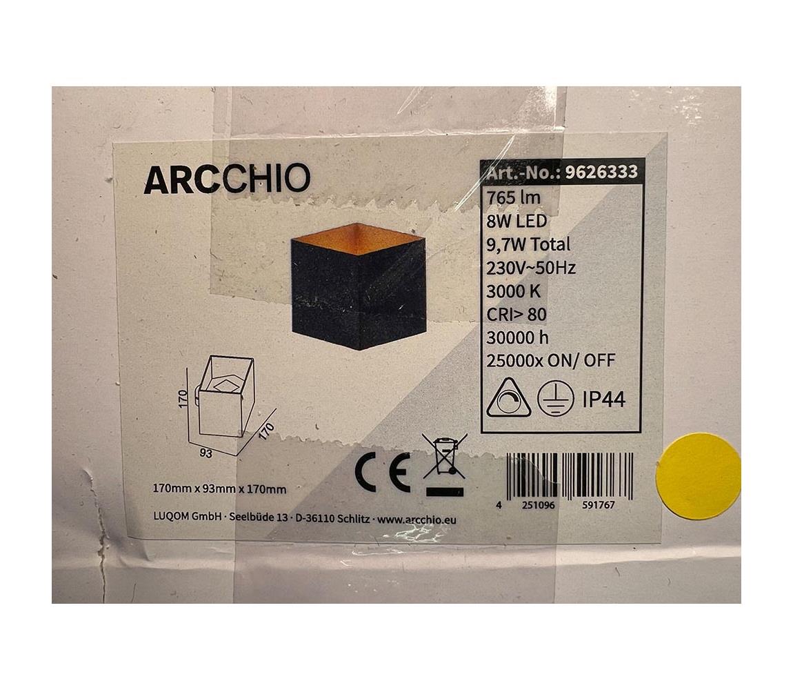 Arcchio Arcchio - LED Vonkajšie nástenné svietidlo ALIMA LED/8W/230V 