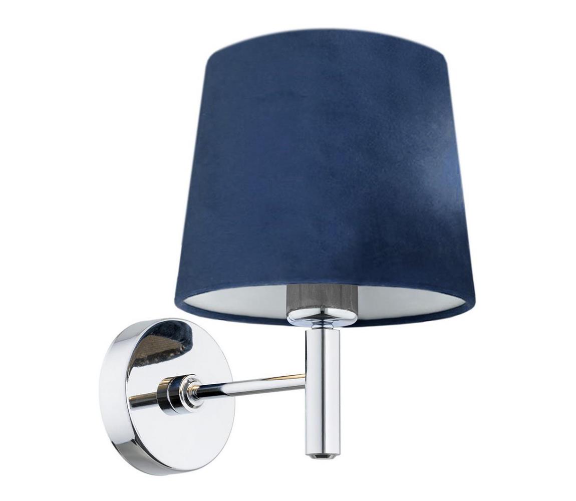 Argon Argon 3908 - Nástenná lampa BOLZANO 1xE27/15W/230V modrá/lesklý chróm 