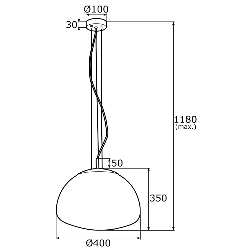 Argon 4317 - Luster na lanku TRINI 1xE27/15W/230V pr. 40 cm zlatá