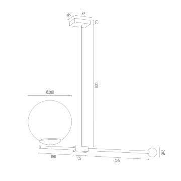 Argon 4738 - Luster na tyči MEGAN 1xE14/7W/230V