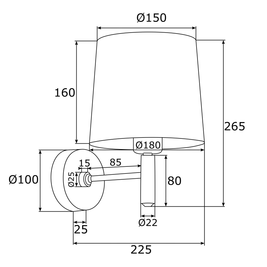 Argon 4760 - Nástenné svietidlo BOLZANO 1xE27/15W/230V