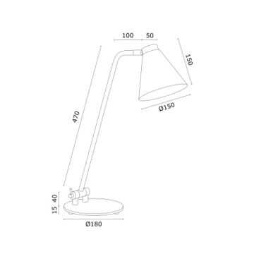 Argon 8002 - Stolná lampa AVALONE 1xE27/15W/230V čierna