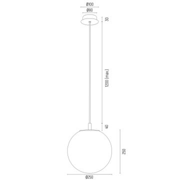 Argon 8513 - Luster na lanku PALOMA 1xE27/15W/230V pr. 25 cm zlatá/čierna